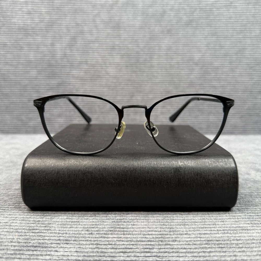 RUEDUFOU Black Metal Round Eyeglasses Frames RDF Logo Y2k
